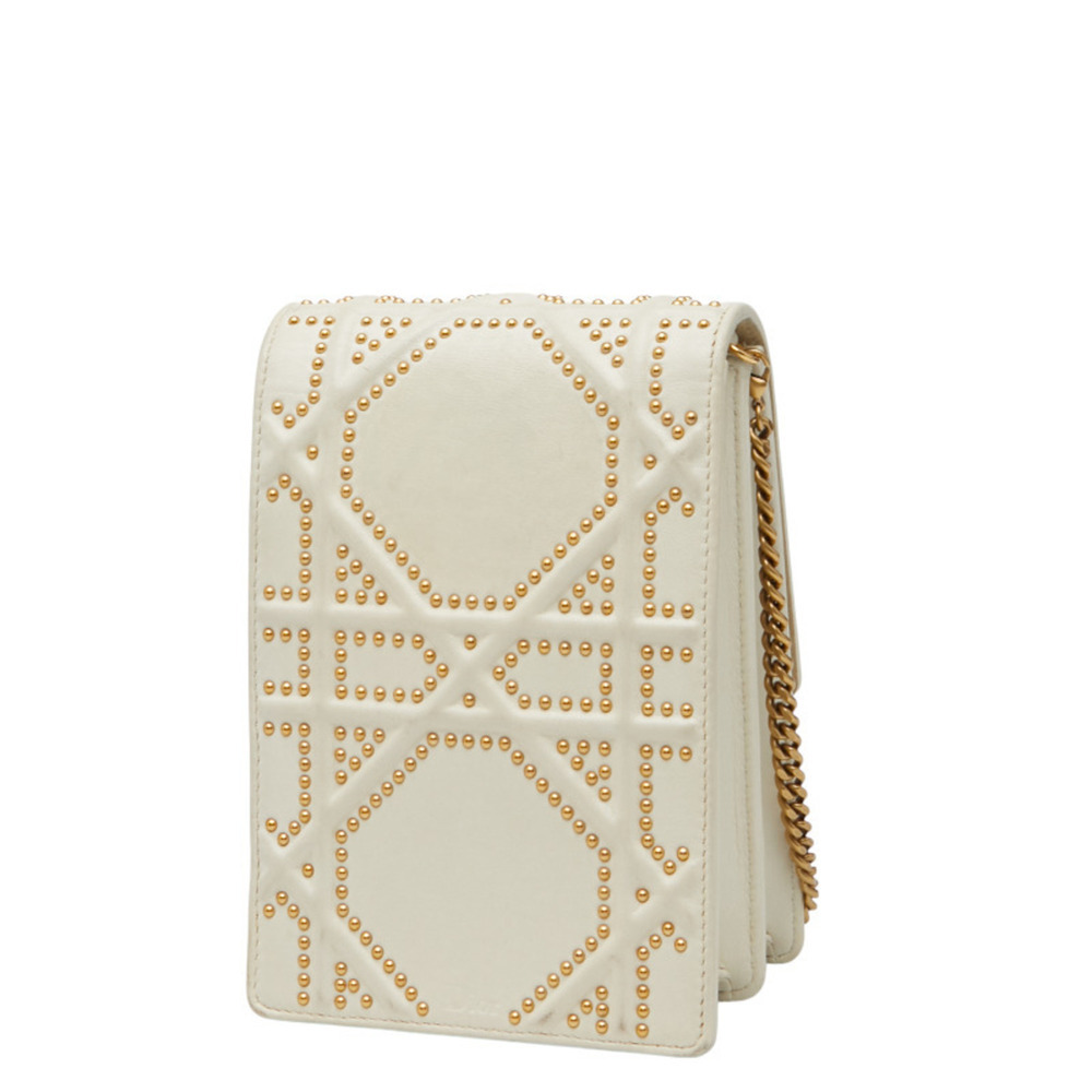 CHRISTIAN DIOR White Leather Shoulder Bag - Picture 2 of 13